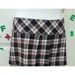 Vintage A.Byer Miniskirt Pink Pleated Plaid, Size 9, Y2K,  USA